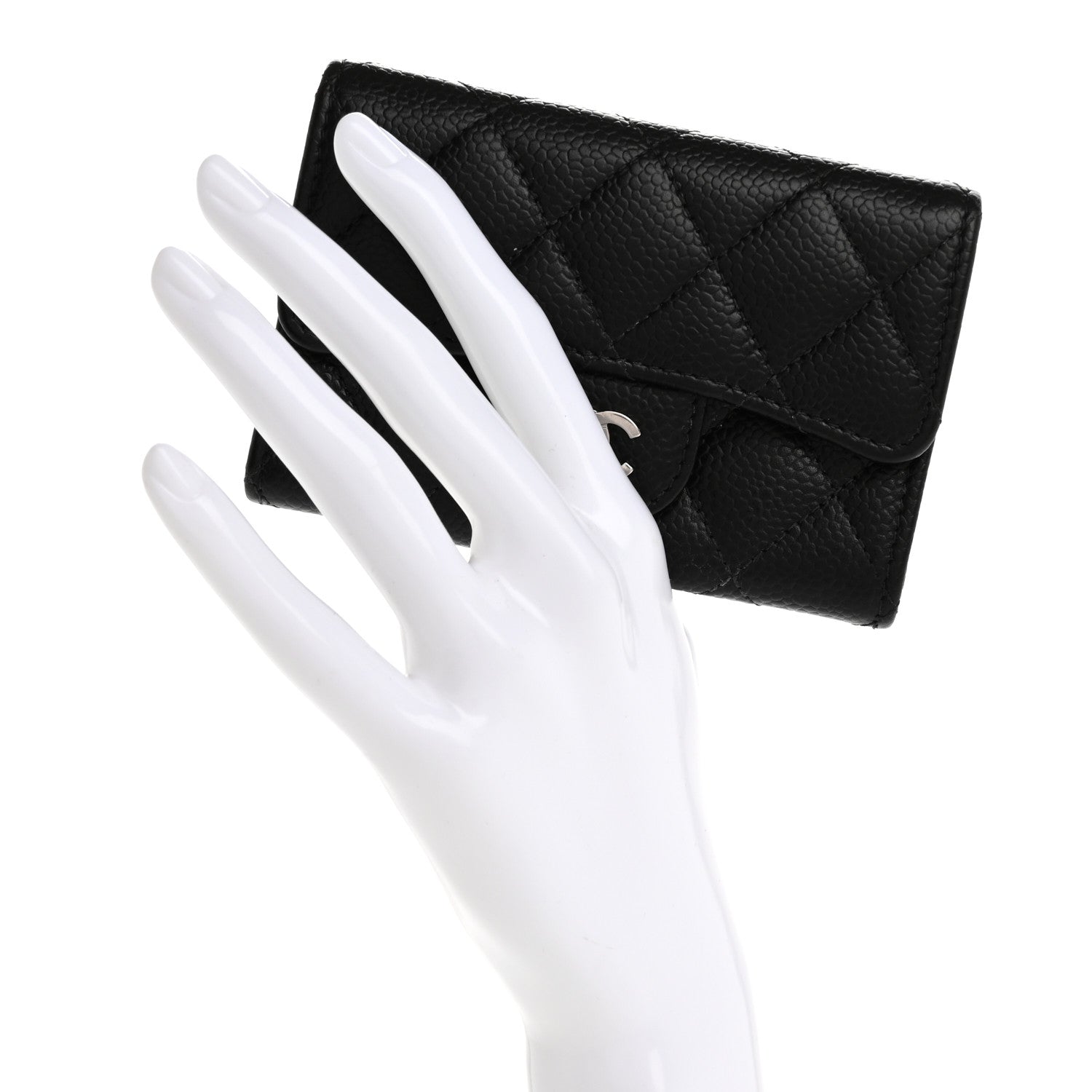 Chanel Caviar Quilted Flap Card Holder Wallet Black 2 of 10