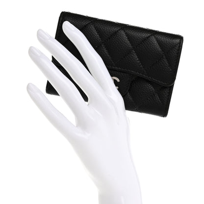 Chanel Caviar Quilted Flap Card Holder Wallet Black 2 of 10