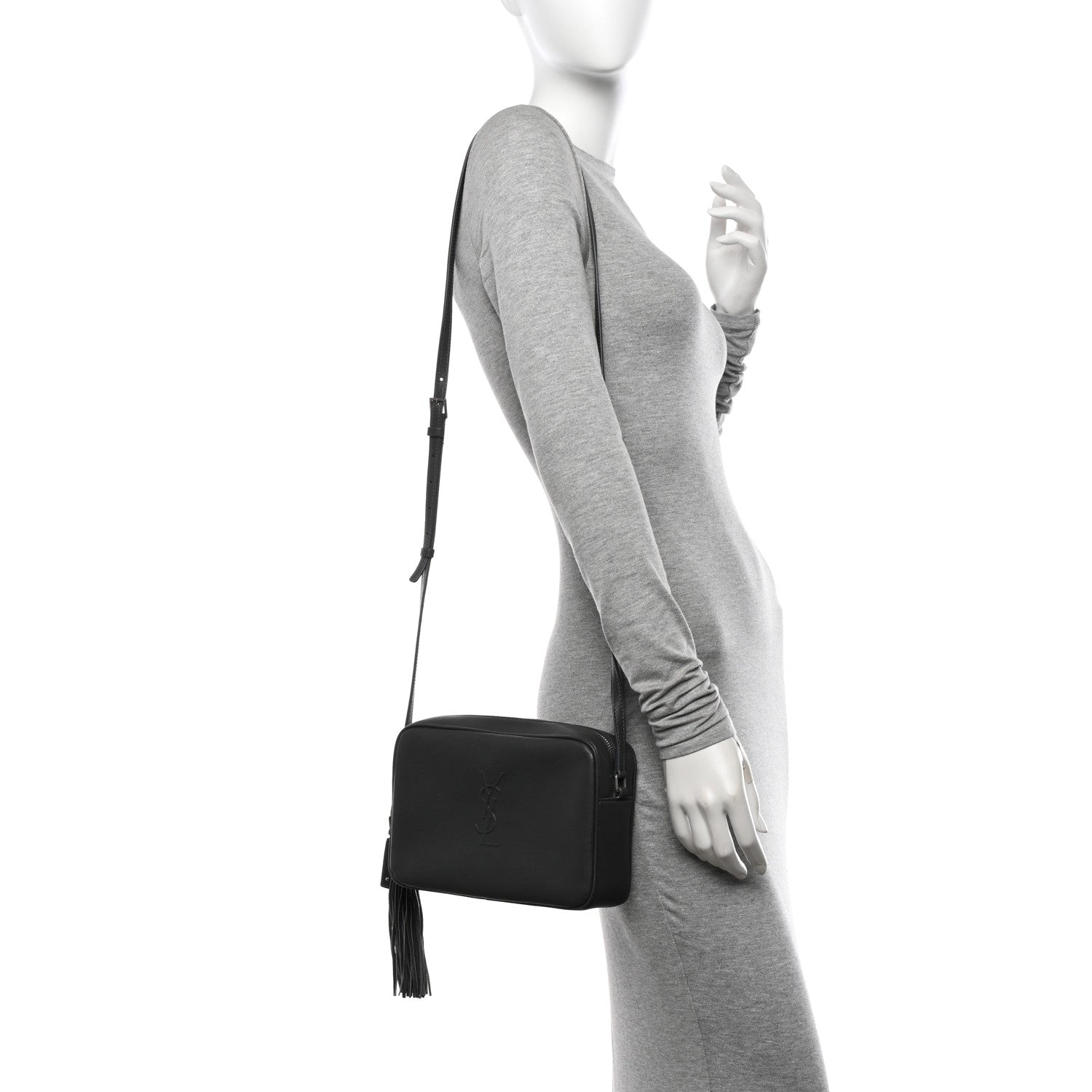 Saint Laurent Lambskin Monogram Small Lou Camera Bag Asphalt 2 of 12