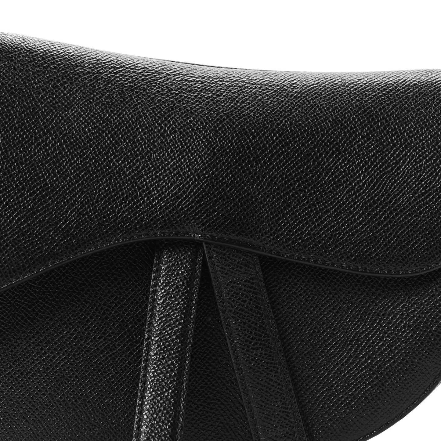 Grained Calfskin Saddle Bag Black
