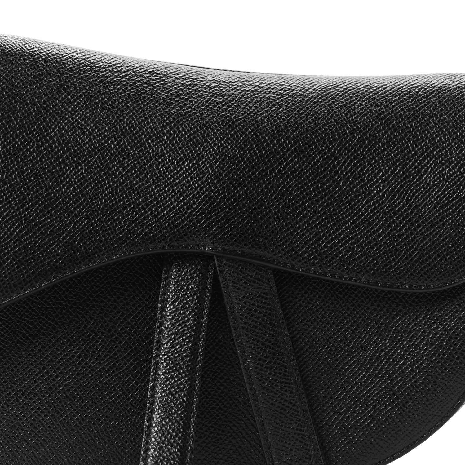 Christian Dior Grained Calfskin Saddle Bag Black 8 of 11