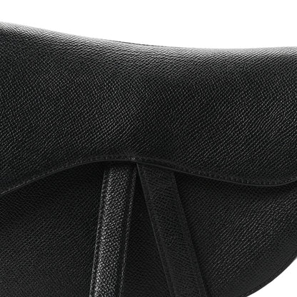 Christian Dior Grained Calfskin Saddle Bag Black 8 of 11