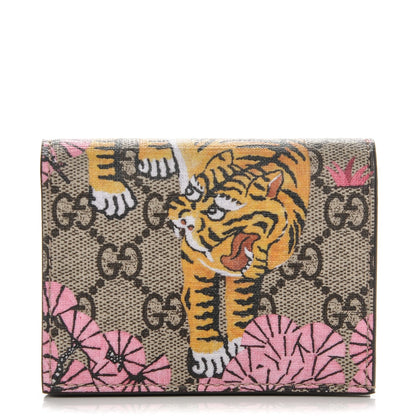 Gucci GG Supreme Monogram Bengal Card Case Beige Pink 1 of 6