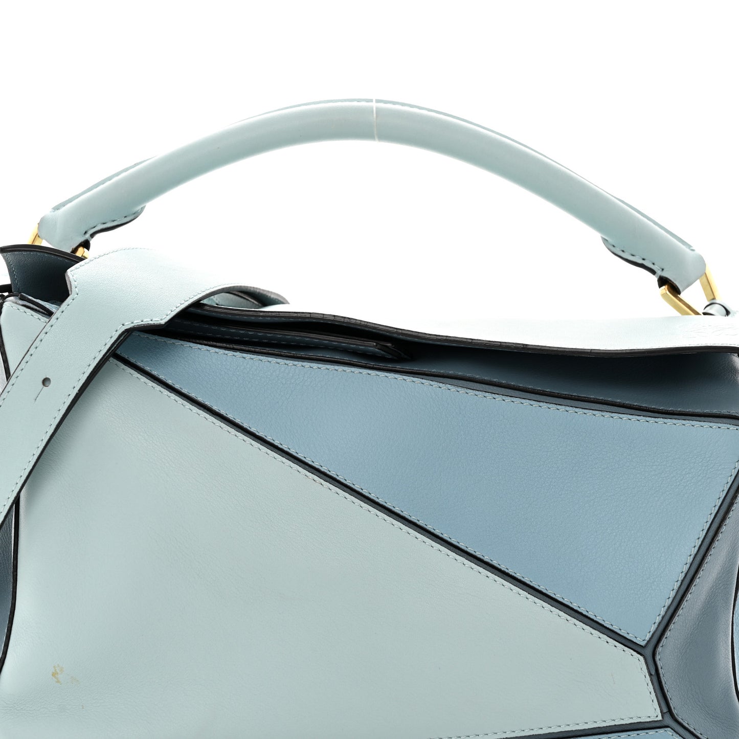 Calfskin Medium Puzzle Bag Aqua