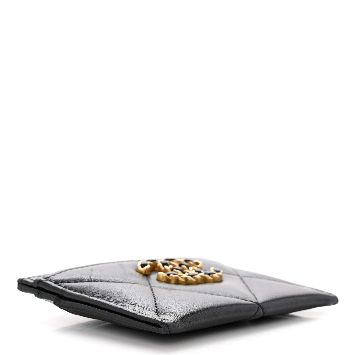 Chanel Lambskin Quilted Chanel 19 Card Holder Black 4 of 8