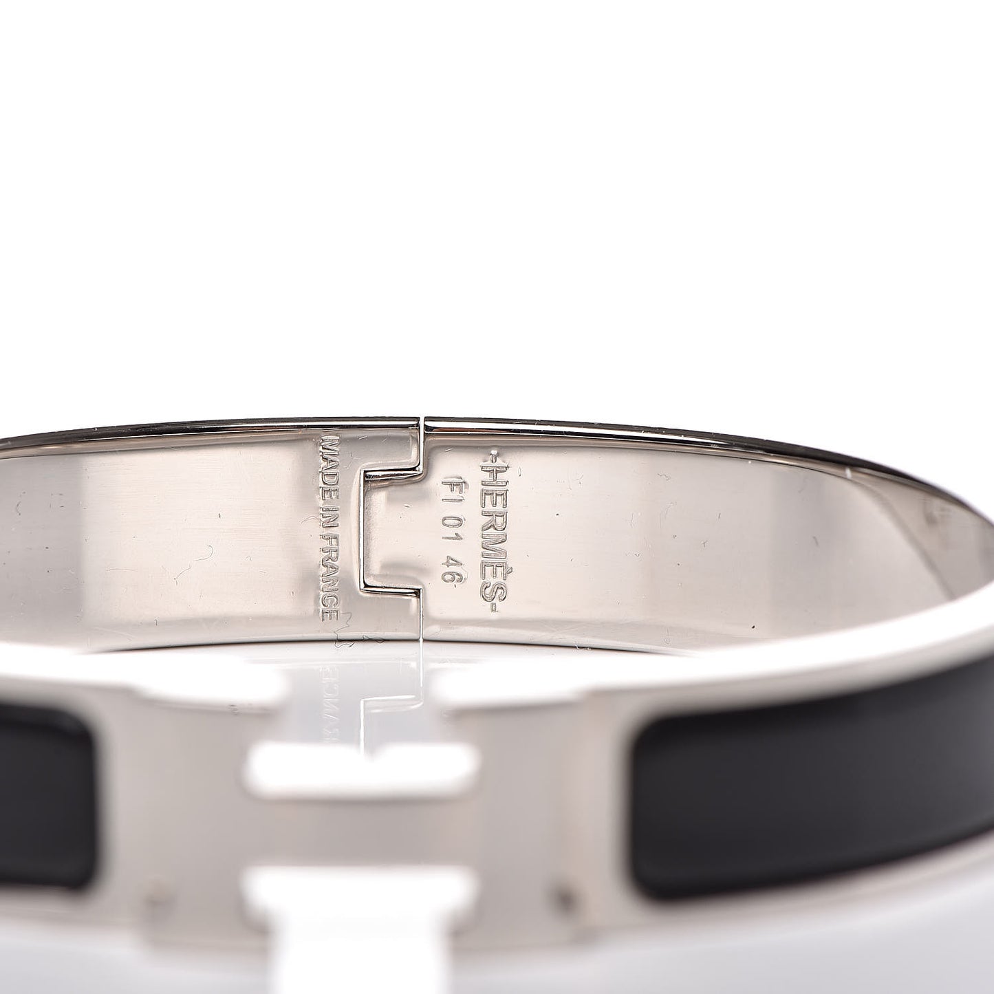 Enamel Narrow Clic Clac H Bracelet GM Black