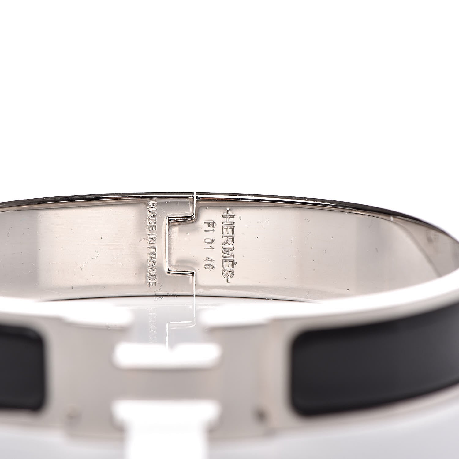 Hermes Enamel Narrow Clic Clac H Bracelet GM Black 4 of 5