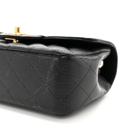 Chanel Calfskin Quilted Pixel Effect Mini Rectangular Flap Black 10 of 12