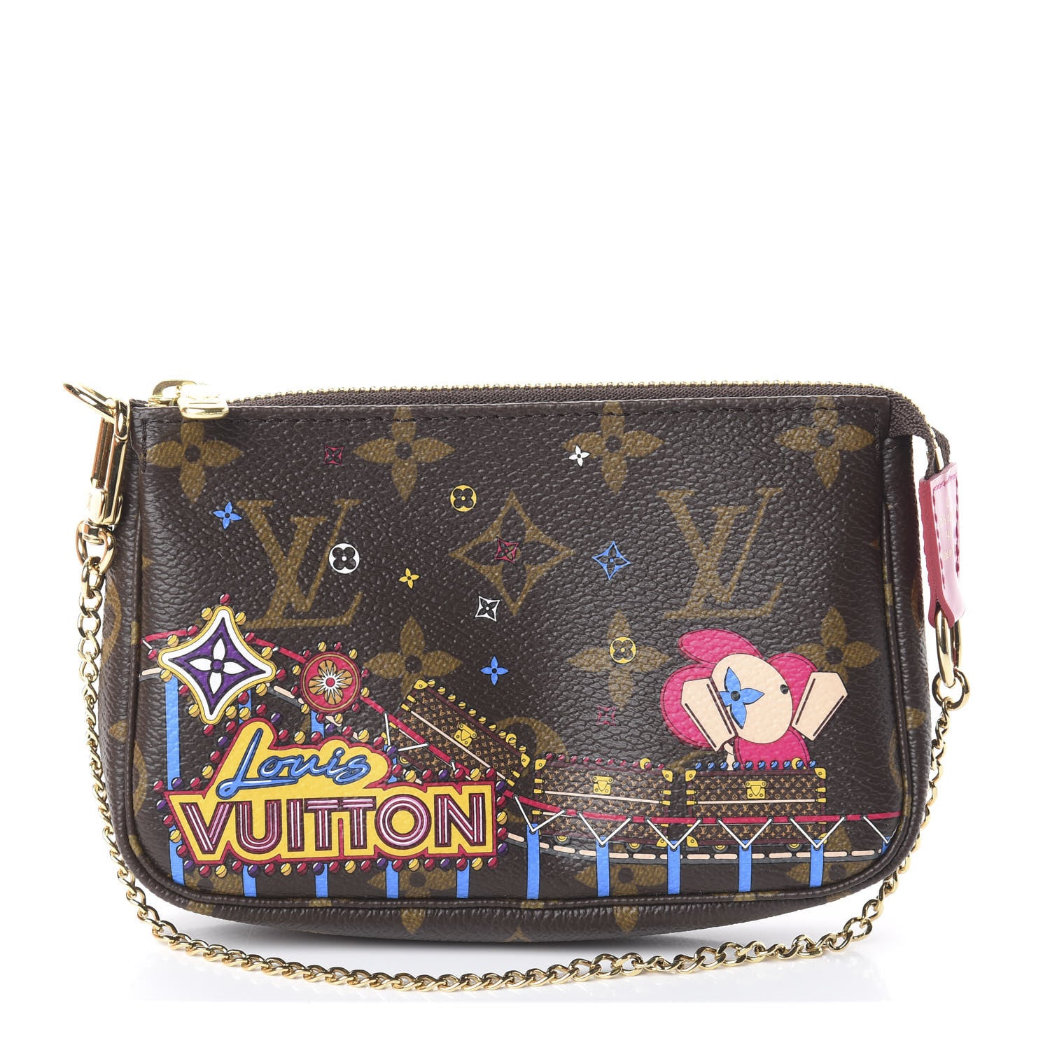 Louis Vuitton Monogram 2020 Christmas Animation Roller Coaster Mini Pochette Accessories Pivoine 1 of 7
