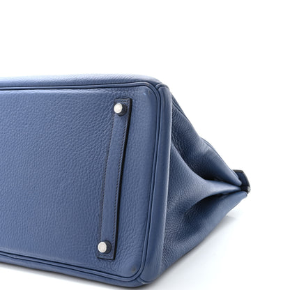Hermes Taurillon Clemence Birkin 35 Bleu Brighton 10 of 20