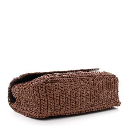 Saint Laurent Raffia Calfskin Monogram Medium Niki Chain Satchel New Nut 4 of 10
