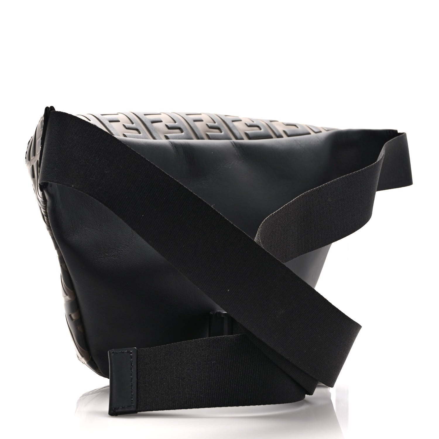 Fendi Vitello Century Bi-Color FF 1974 Embossed Belt Bag Maya Black 3 of 9