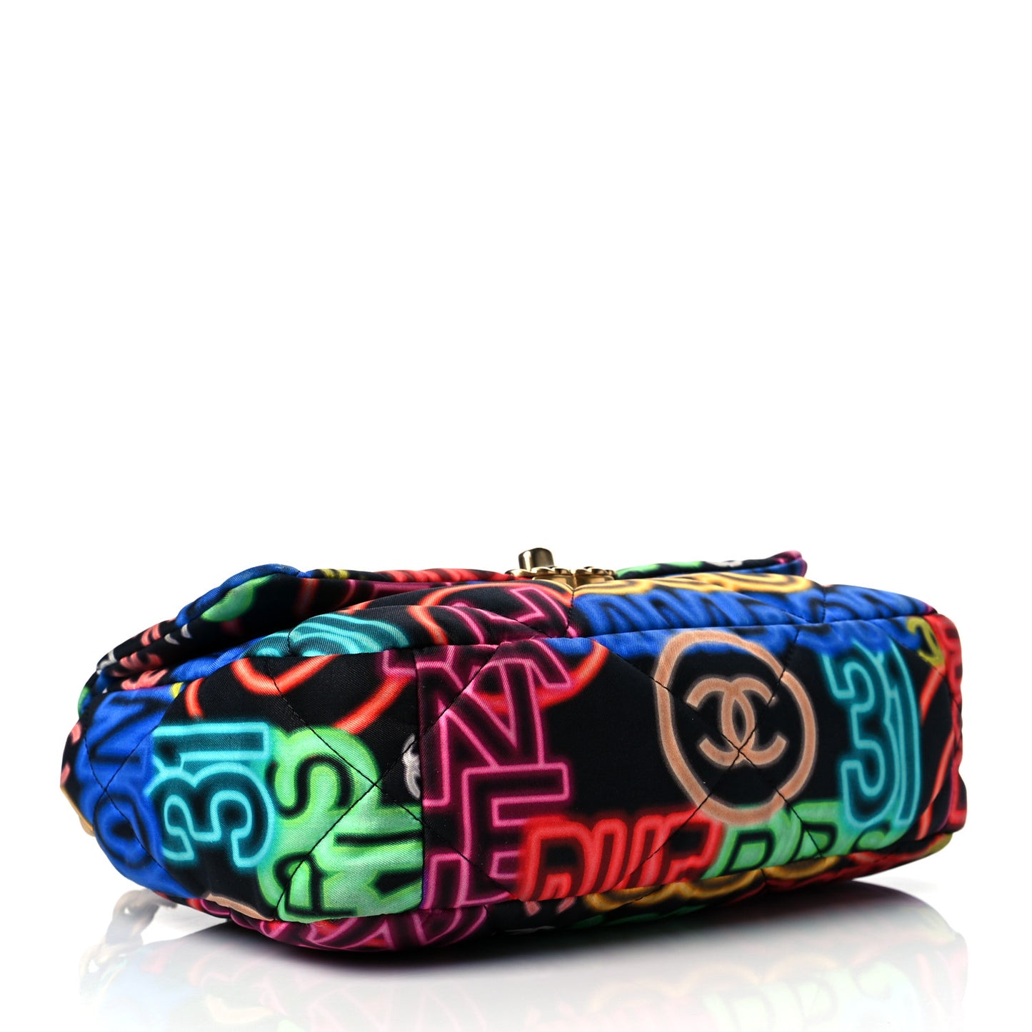 Fabric Printed Medium Chanel 19 Flap Black Multicolor