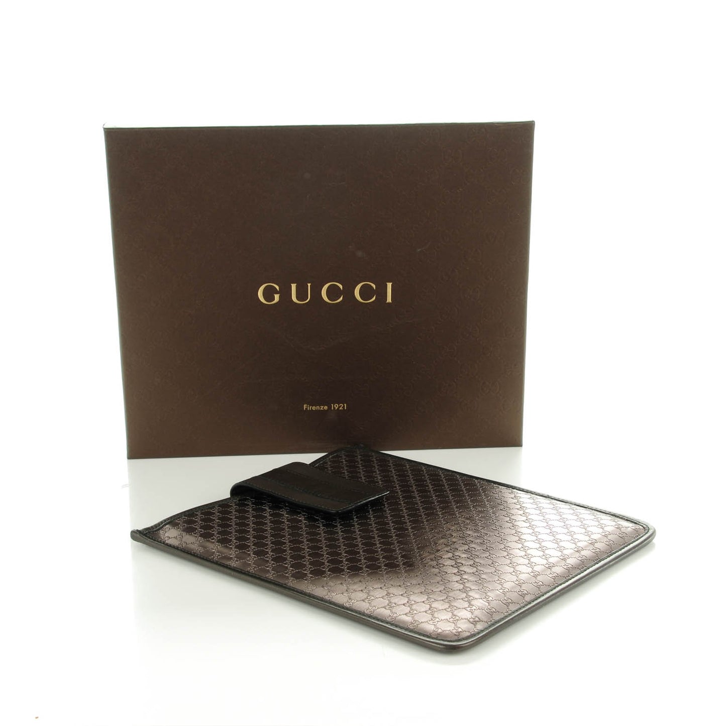 Shiny Microguccissima iPad Case Gunmetal