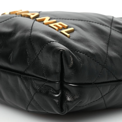 Chanel Shiny Calfskin Quilted Mini Chanel 22 Black 9 of 10