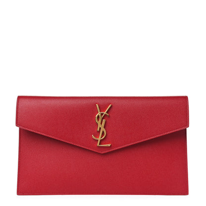 Saint Laurent Grain De Poudre Uptown Pouch Red 1 of 4