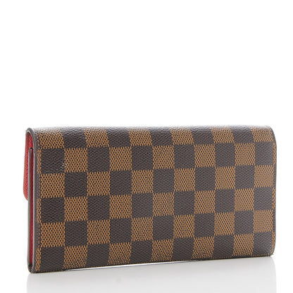 Louis Vuitton Damier Ebene Emilie Wallet Red 3 of 7