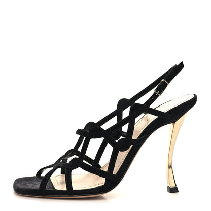 Christian Dior Suede D-Fame Sandals 38 Black 1 of 8