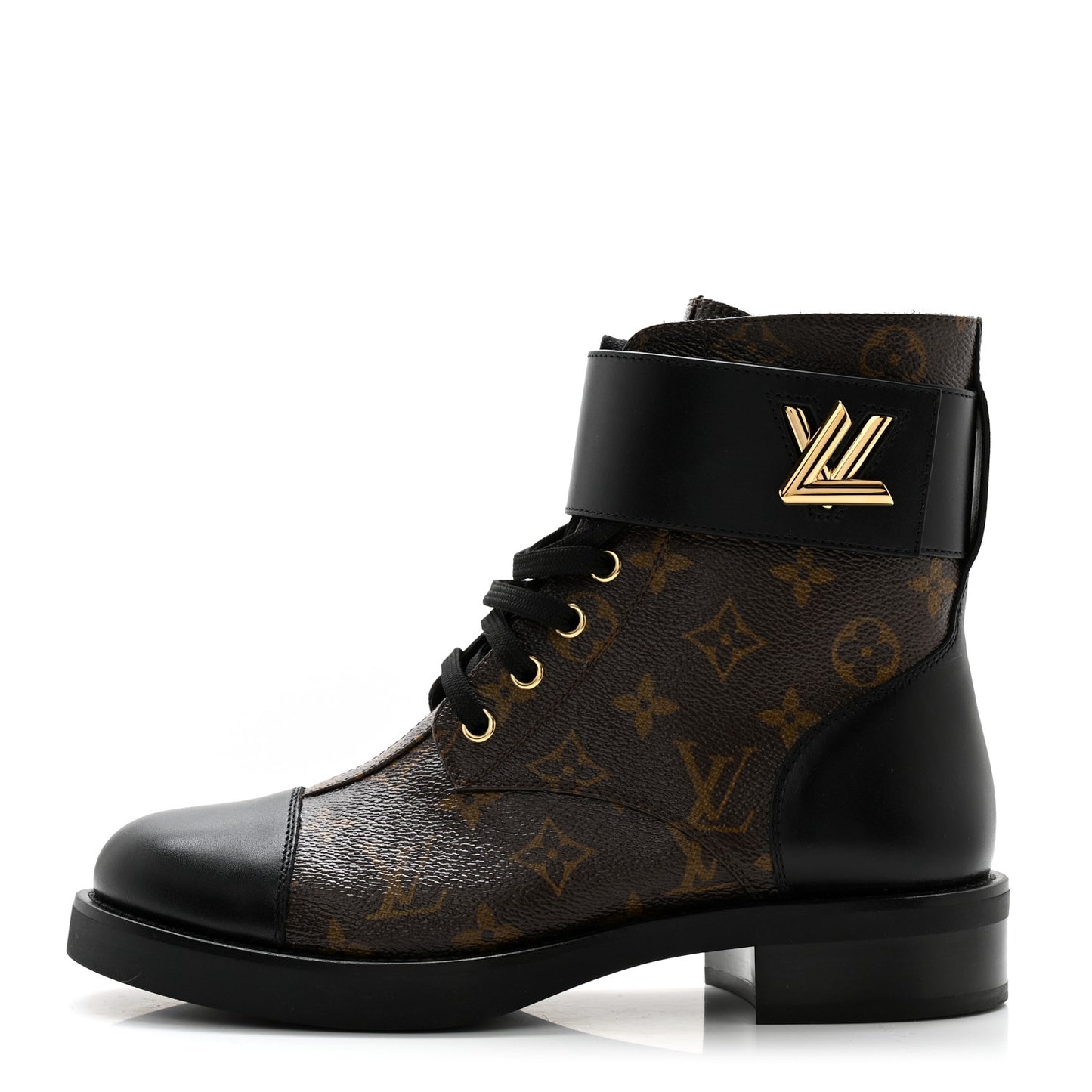 Calfskin Monogram Wonderland Flat Ranger Boots 38 Black