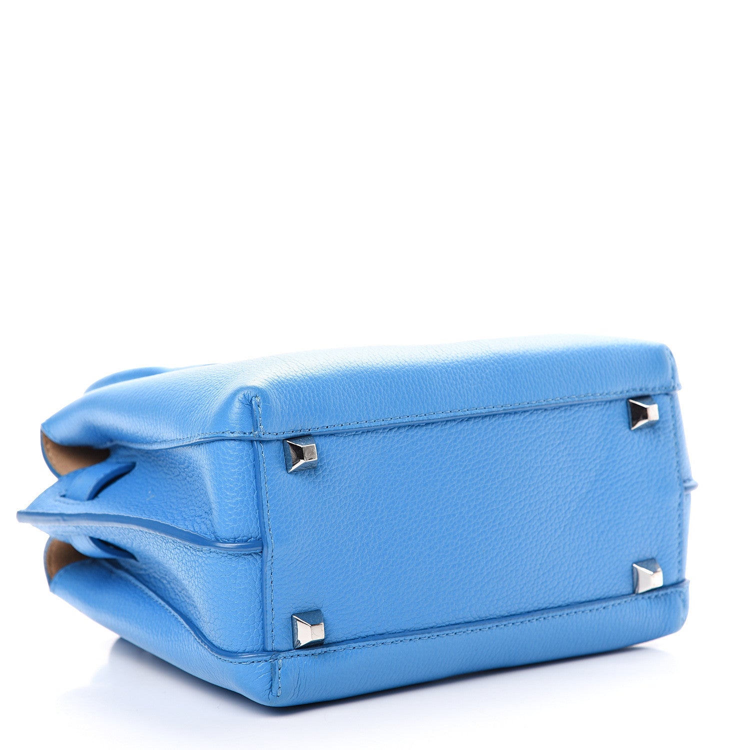 MCM Grained Calfskin Mini Milla Tote Tile Blue 3 of 9