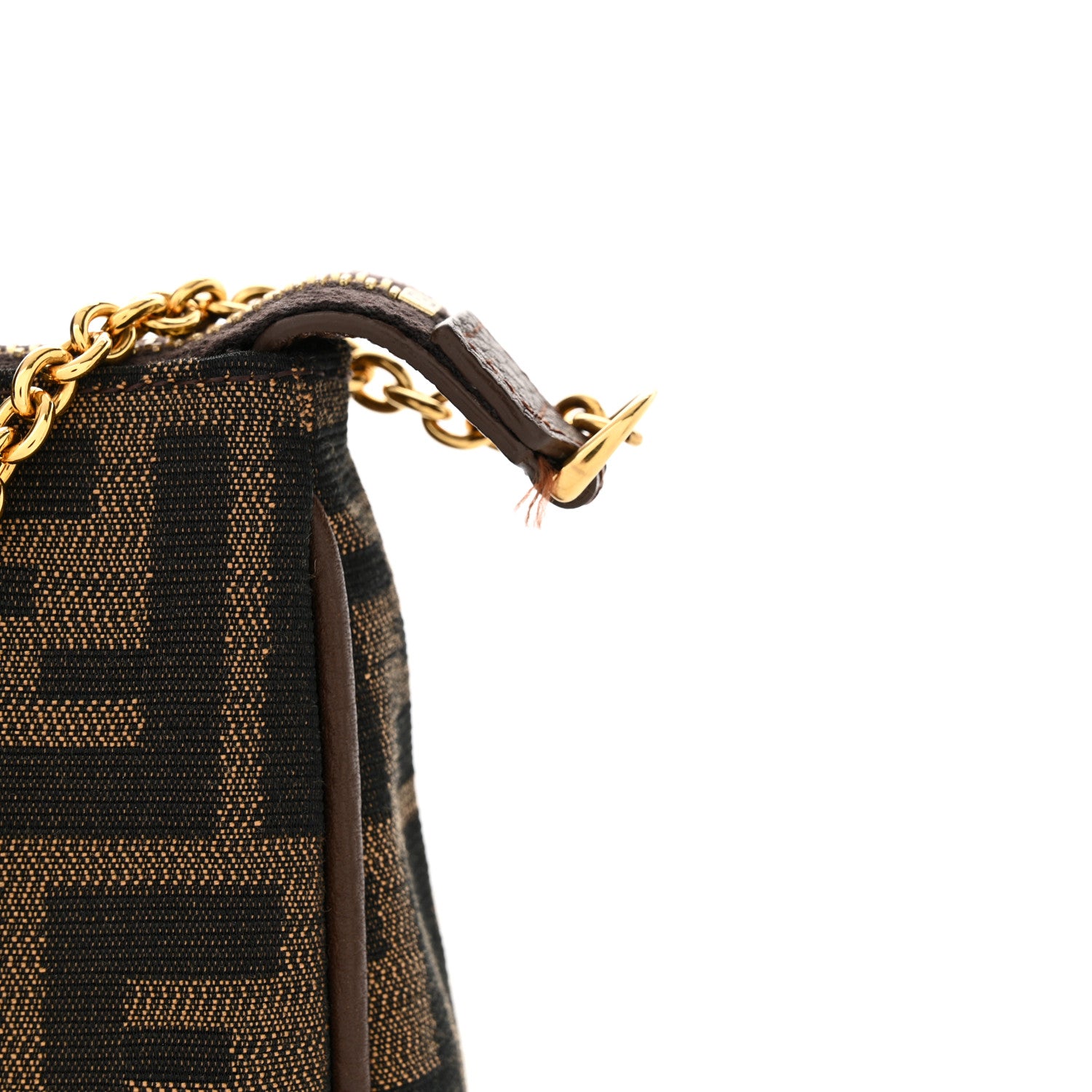 Fendi Zucca Vitello Elite Mini Pouch Crossbody Tobacco 11 of 14