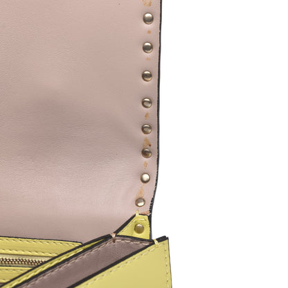 Valentino Garavani Nappa Monochrome Rockstud Wristlet Clutch Soft Yellow 9 of 14
