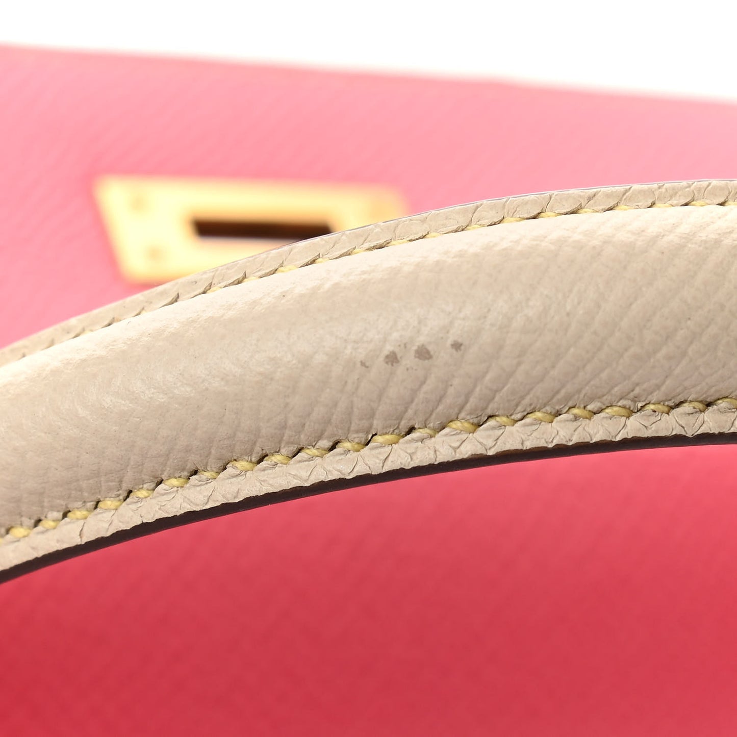 Epsom Bi-Color Horseshoe Kelly Sellier 25 Rose Azalee Craie