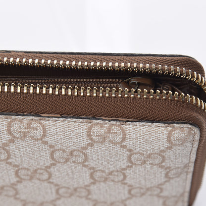 Gucci GG Supreme Monogram Calfskin Nice Zip Around Wallet New Mystic White Beige Brown 15 of 17