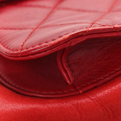 Chanel Lambskin Quilted Square Front Pocket Clutch With Chain Red 9 of 15