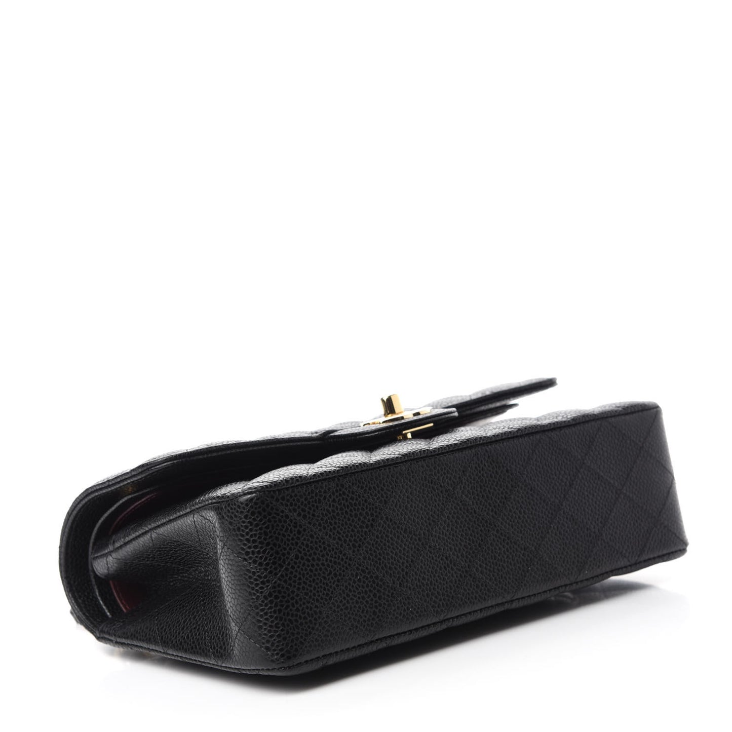 Caviar Quilted Small Double Flap Black