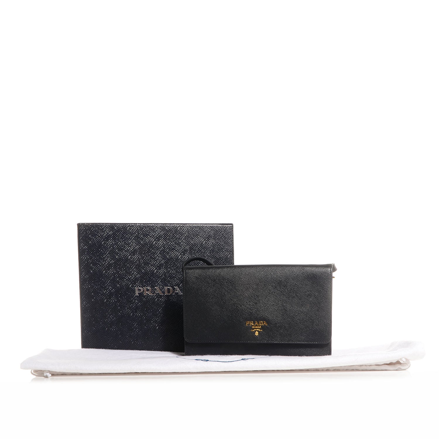 Prada Saffiano Metal Flap Wallet Nero Black 3 of 11