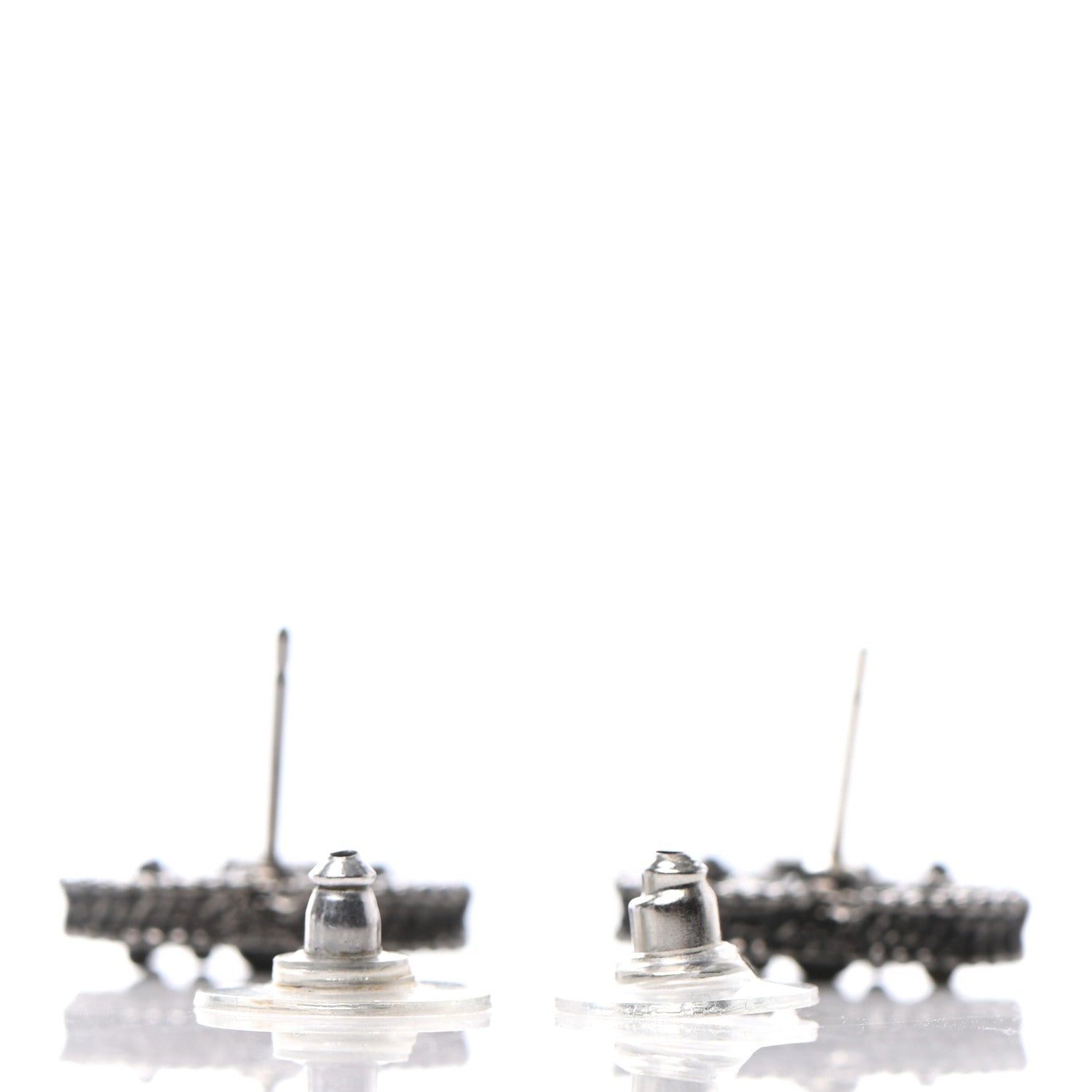 Chanel Ruthenium Enamel CC Earrings Black 3 of 4