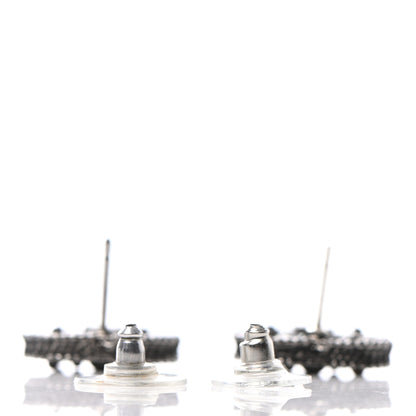 Chanel Ruthenium Enamel CC Earrings Black 3 of 4