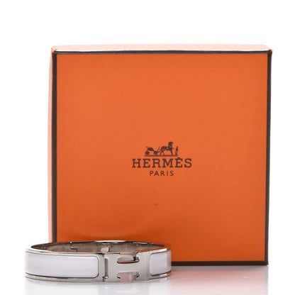 Hermes Enamel Narrow Clic Clac H Bracelet PM White 5 of 5