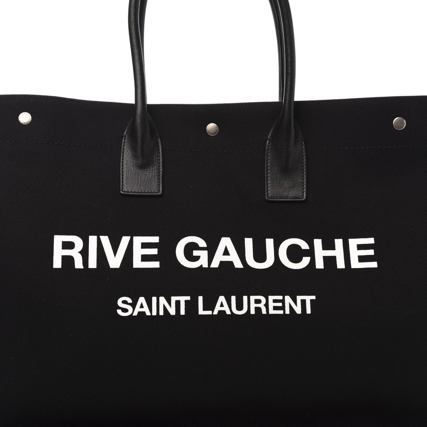 Linen Calfskin Rive Gauche Tote Black