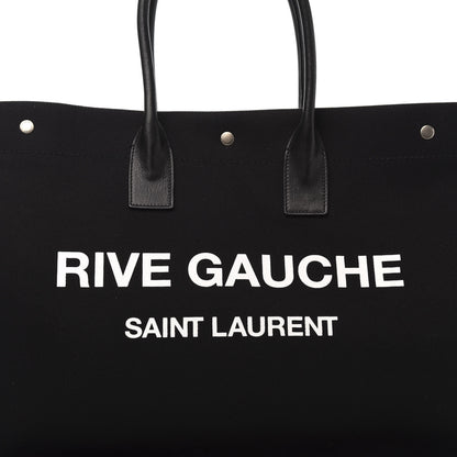 Saint Laurent Linen Calfskin Rive Gauche Tote Black 10 of 10