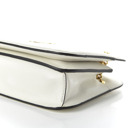 Fendi Vitello Glacier Karligraphy Pocket Shoulder Bag White Ice Black 7 of 9