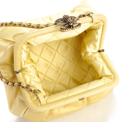 Chanel Satin Garden Evening Clutch Light Yellow 5 of 7