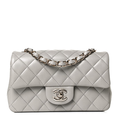 Chanel Lambskin Quilted Mini Rectangular Flap Grey 1 of 11