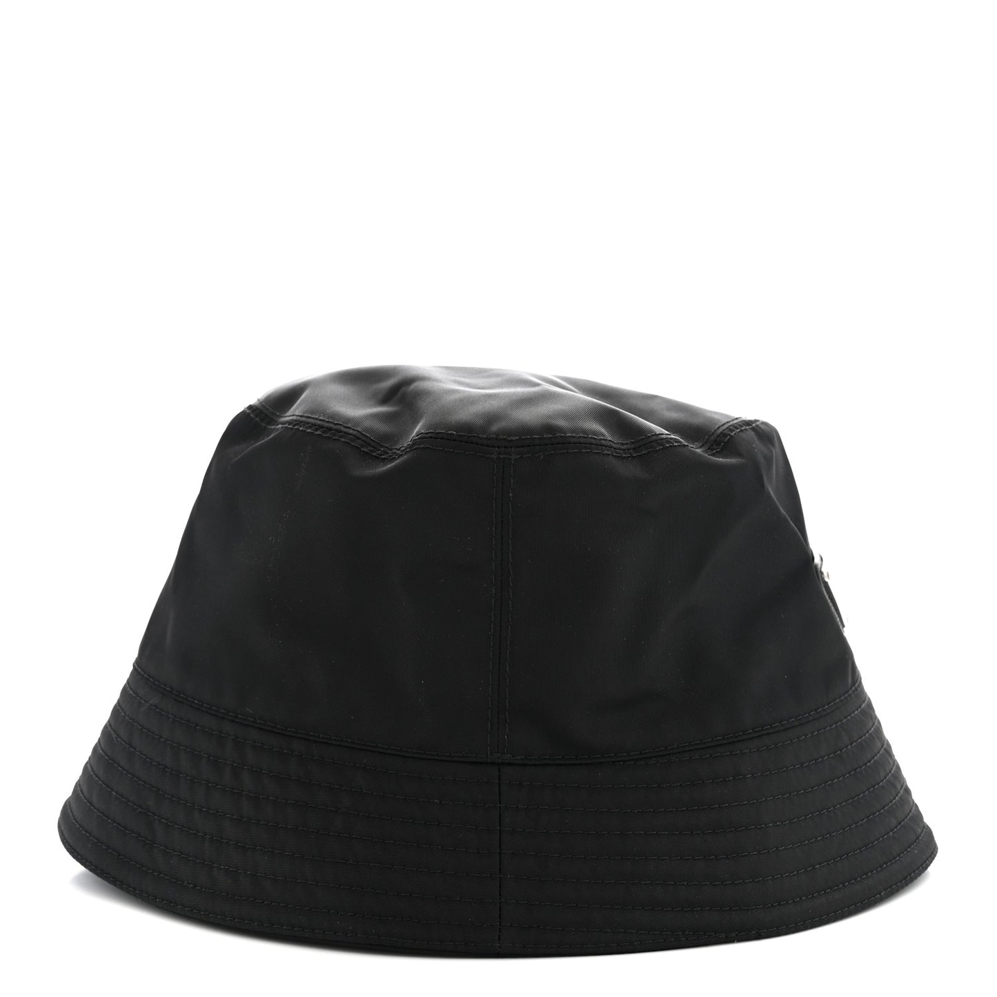 Re-Nylon Metal Triangle Logo Womens Bucket Hat L Black