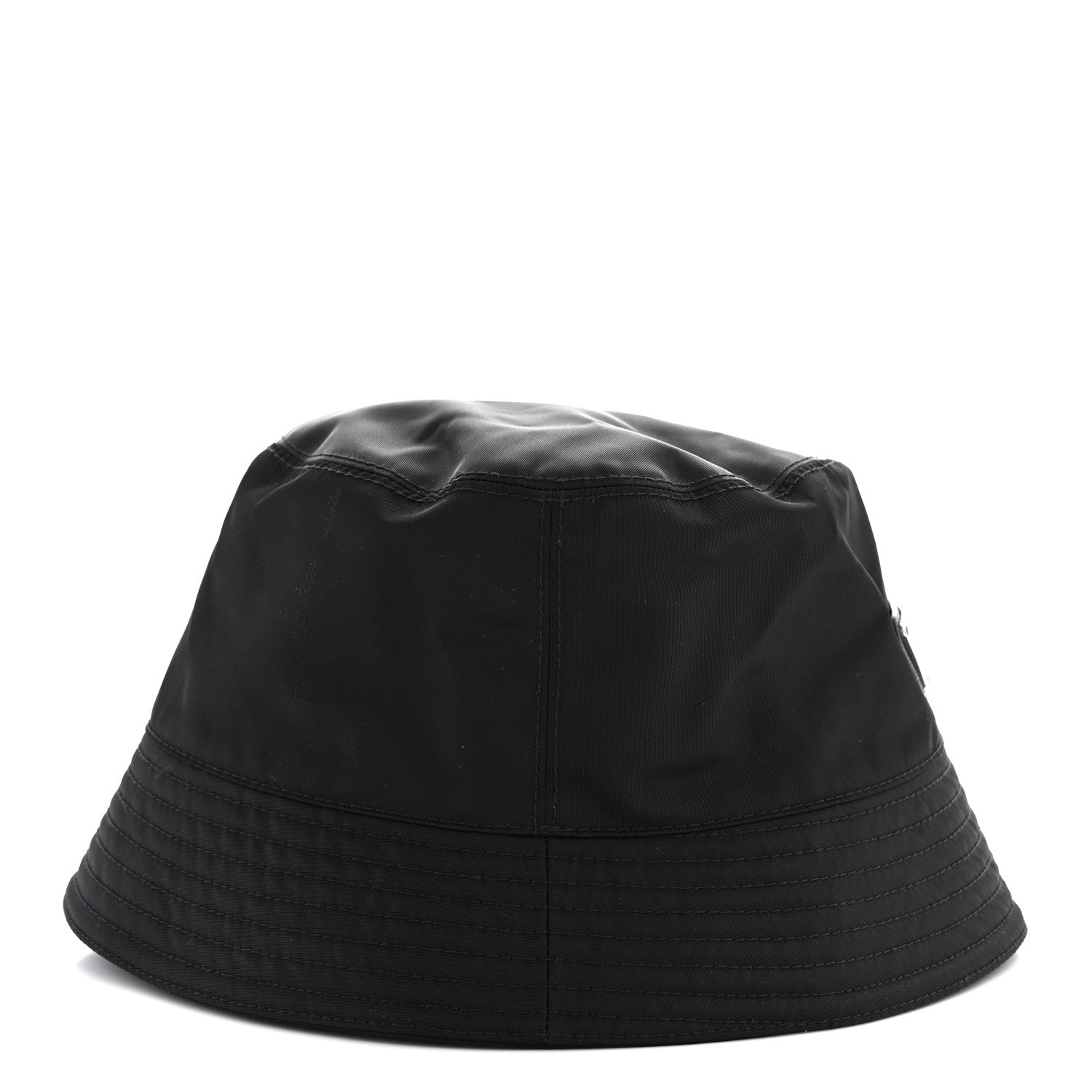 Prada Re-Nylon Metal Triangle Logo Womens Bucket Hat L Black 5 of 8