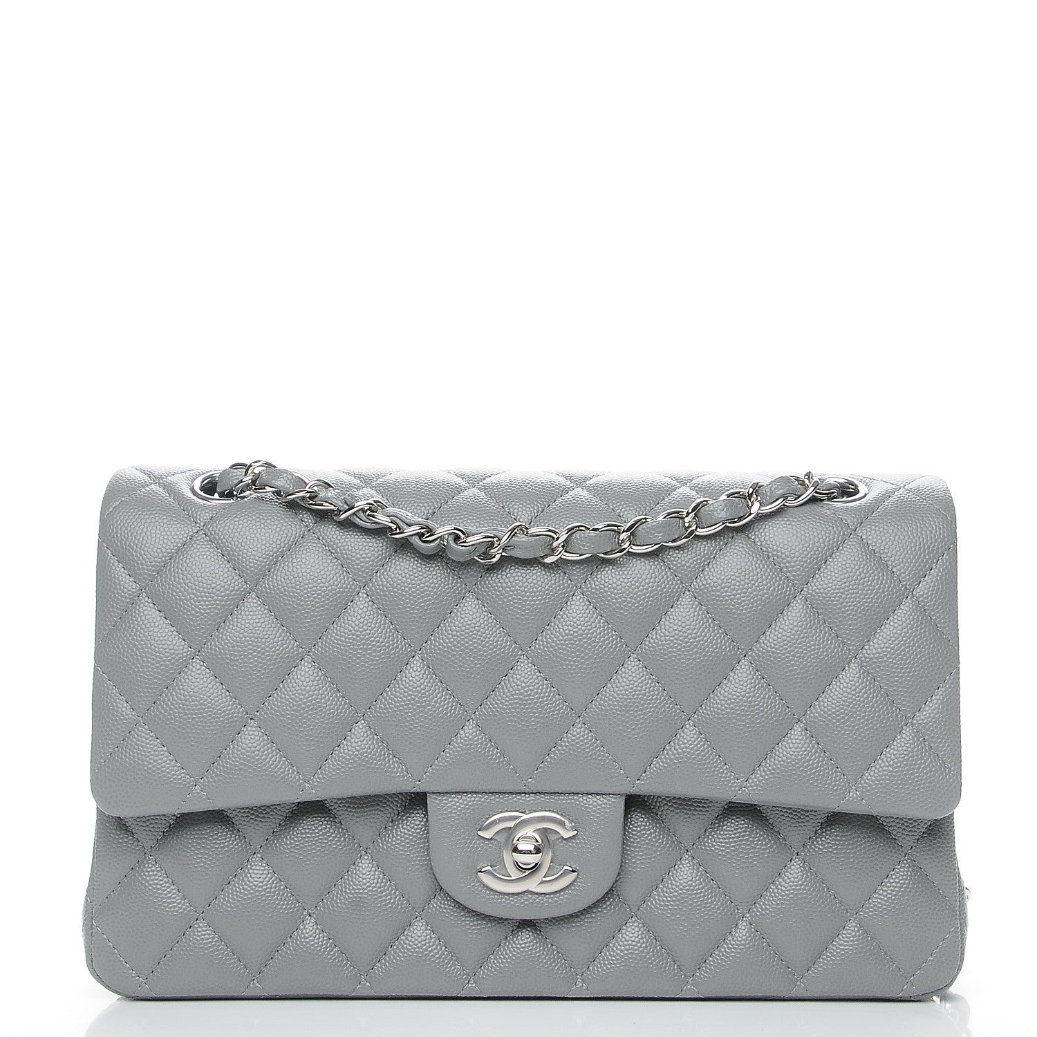 Chanel Caviar Quilted Medium Double Flap Grey 1 of 8