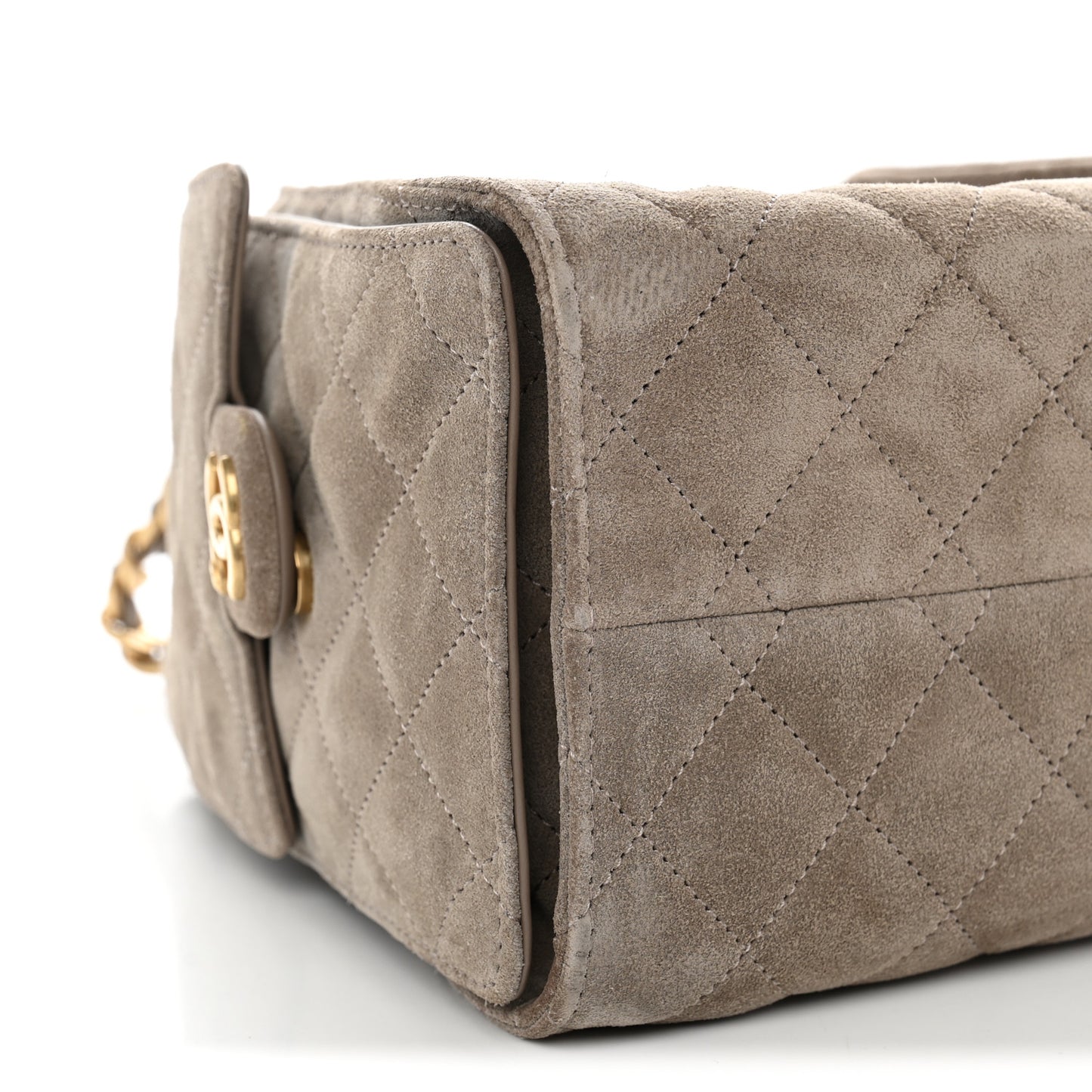 Suede Quilted Small Chanel 25 Handbag Dark Grey