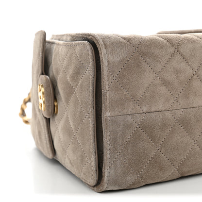 Chanel Suede Quilted Small Chanel 25 Handbag Dark Grey 9 of 11