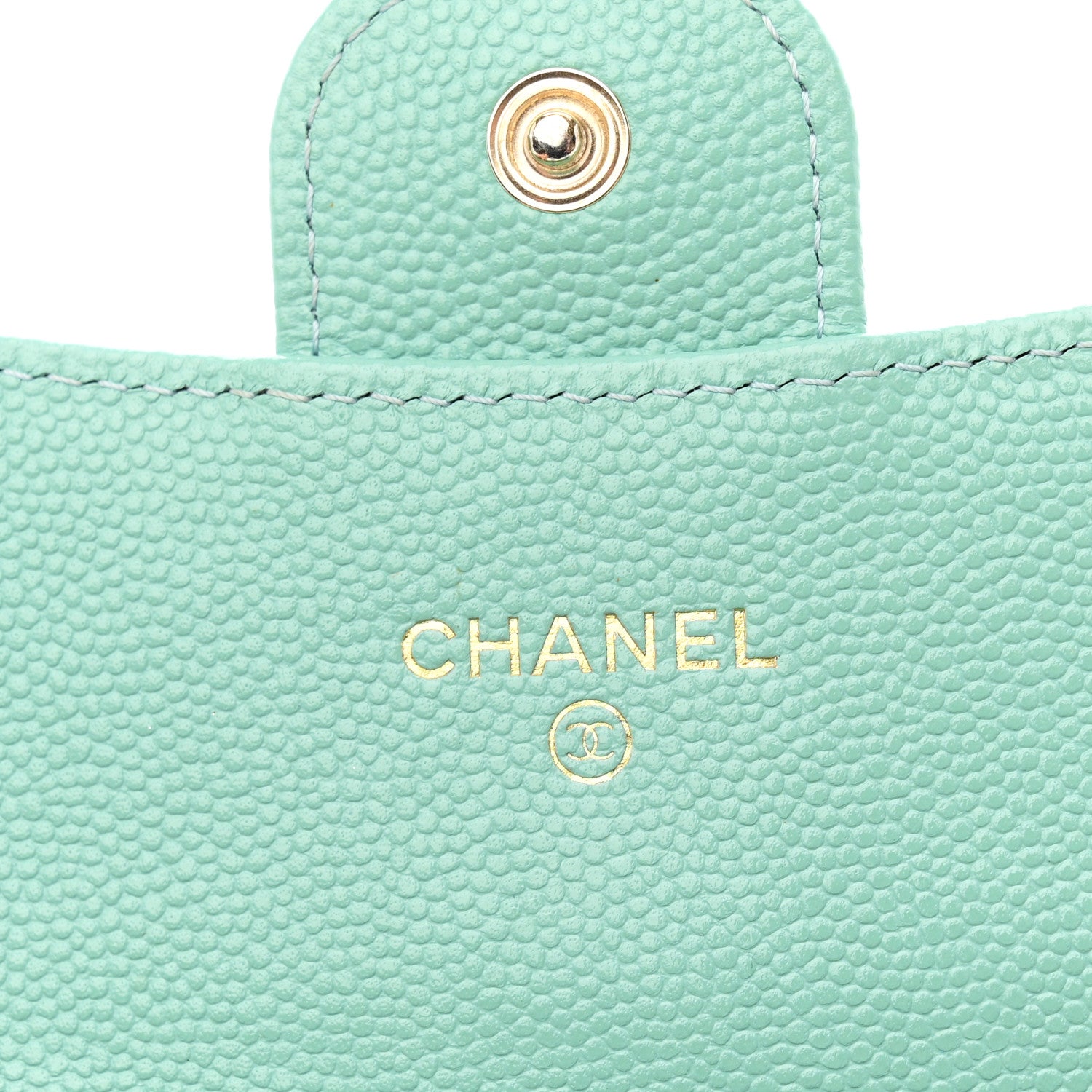 Chanel Caviar Quilted Large Gusset Flap Wallet Light Green 6 of 8