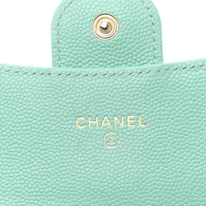 Chanel Caviar Quilted Large Gusset Flap Wallet Light Green 6 of 8
