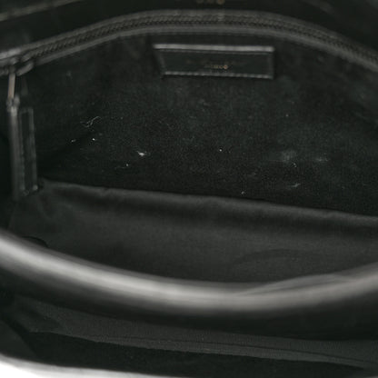 Saint Laurent Crocodile Embossed Lambskin Monogram Medium Niki Chain Satchel Black 11 of 11