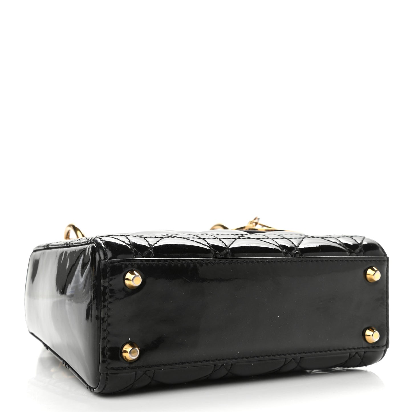 Patent Cannage Mini Lady Dior Black