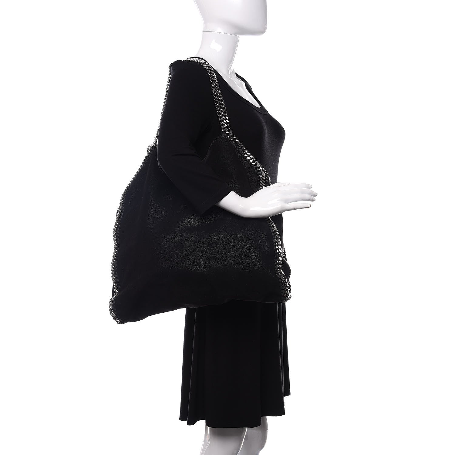 Stella McCartney Shaggy Deer Big Falabella Tote Black 2 of 9