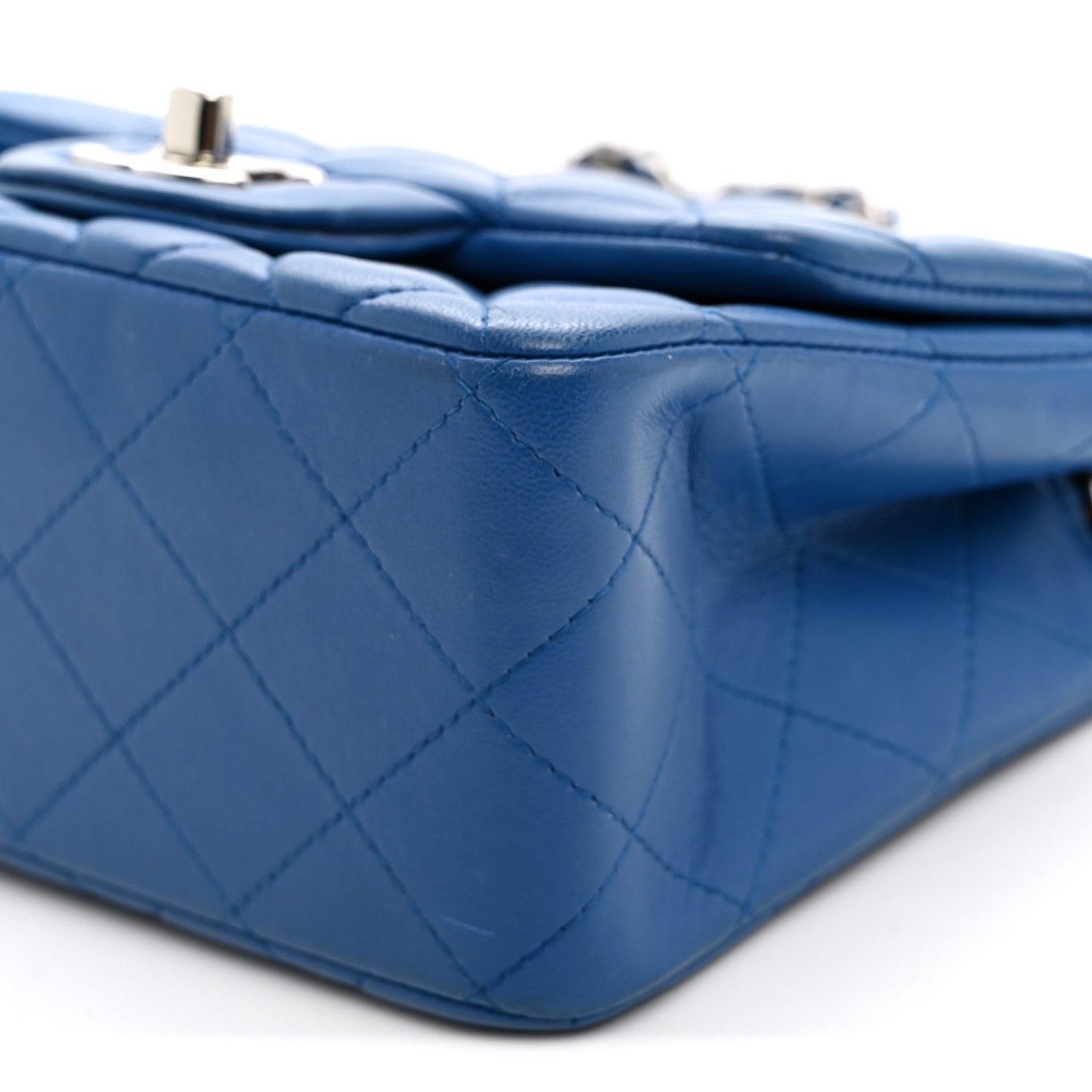 Chanel Lambskin Quilted Mini Square Flap Blue 10 of 10